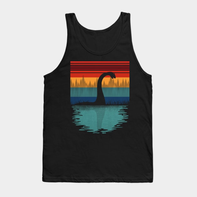 Loch Ness Monster Retro Tank Top by Tesszero